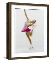 Blurred Action of Woman Figure Skater, Torino, Italy-Chris Trotman-Framed Photographic Print