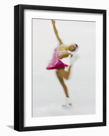 Blurred Action of Woman Figure Skater, Torino, Italy-Chris Trotman-Framed Photographic Print