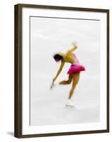 Blurred Action of Woman Figure Skater, Torino, Italy-Chris Trotman-Framed Photographic Print