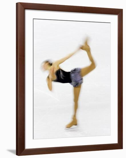 Blurred Action of Woman Figure Skater, Torino, Italy-Chris Trotman-Framed Photographic Print