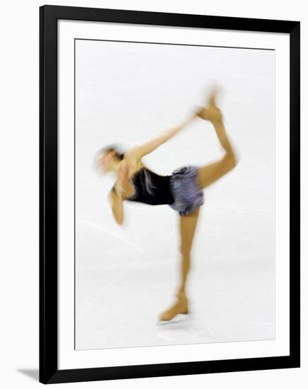 Blurred Action of Woman Figure Skater, Torino, Italy-Chris Trotman-Framed Photographic Print