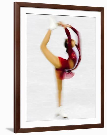 Blurred Action of Woman Figure Skater, Torino, Italy-Chris Trotman-Framed Photographic Print