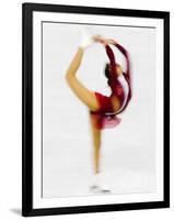 Blurred Action of Woman Figure Skater, Torino, Italy-Chris Trotman-Framed Photographic Print