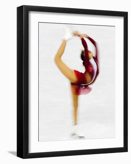 Blurred Action of Woman Figure Skater, Torino, Italy-Chris Trotman-Framed Photographic Print