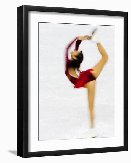 Blurred Action of Woman Figure Skater, Torino, Italy-Chris Trotman-Framed Photographic Print