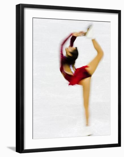 Blurred Action of Woman Figure Skater, Torino, Italy-Chris Trotman-Framed Photographic Print