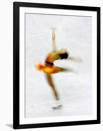 Blurred Action of Woman Figure Skater, Torino, Italy-Chris Trotman-Framed Photographic Print