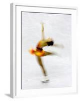 Blurred Action of Woman Figure Skater, Torino, Italy-Chris Trotman-Framed Photographic Print