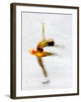 Blurred Action of Woman Figure Skater, Torino, Italy-Chris Trotman-Framed Photographic Print