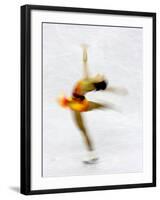 Blurred Action of Woman Figure Skater, Torino, Italy-Chris Trotman-Framed Photographic Print