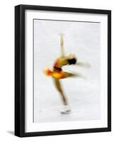 Blurred Action of Woman Figure Skater, Torino, Italy-Chris Trotman-Framed Photographic Print