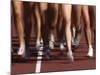 Blurred Action of Women Runners During a Track Race-Steven Sutton-Mounted Photographic Print