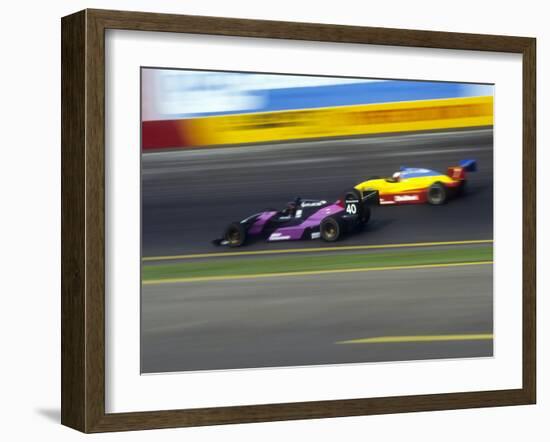 Blurred Auto Racing Action-null-Framed Photographic Print