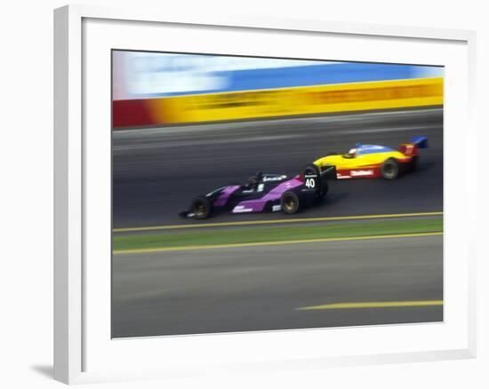 Blurred Auto Racing Action-null-Framed Photographic Print