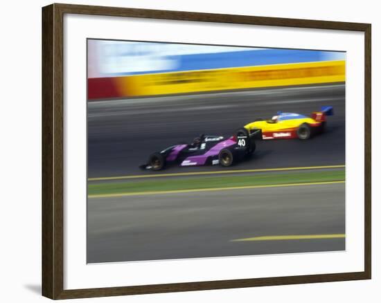 Blurred Auto Racing Action-null-Framed Photographic Print