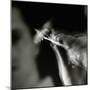 Blurred Image of a Man Aiming a Dart-null-Mounted Photographic Print