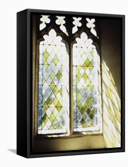 Blurred Image of a Stained Glass Window-null-Framed Stretched Canvas