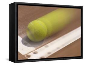 Blurred Image of a Tennis Ball Landing In Bounds-null-Framed Stretched Canvas