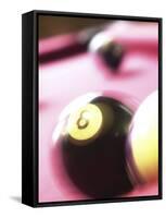 Blurred Image of Billiard Balls-null-Framed Stretched Canvas