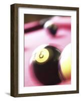 Blurred Image of Billiard Balls-null-Framed Photographic Print