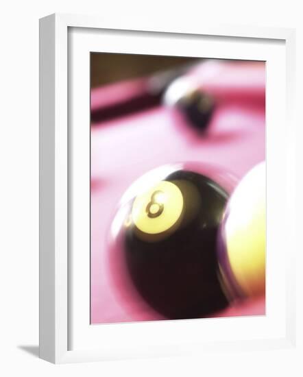 Blurred Image of Billiard Balls-null-Framed Photographic Print