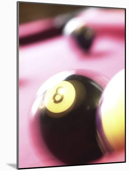Blurred Image of Billiard Balls-null-Mounted Photographic Print