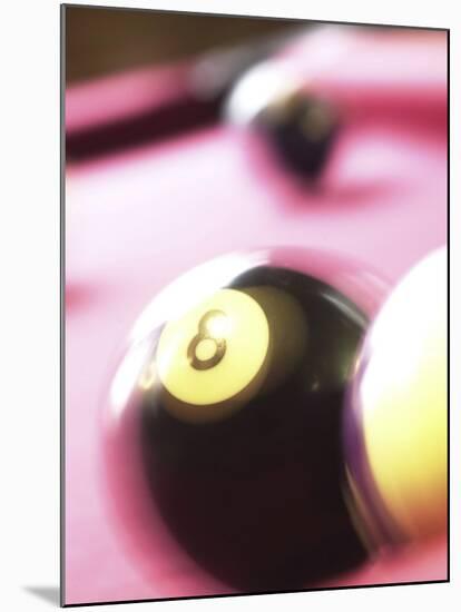 Blurred Image of Billiard Balls-null-Mounted Photographic Print