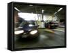 Blurred Image of Cars in a Parking Garage-null-Framed Stretched Canvas