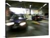 Blurred Image of Cars in a Parking Garage-null-Stretched Canvas