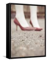 Blurred Image of Ladies Shoes-Jillian Melnyk-Framed Stretched Canvas