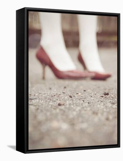 Blurred Image of Ladies Shoes-Jillian Melnyk-Framed Stretched Canvas