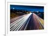 Blurred Tail Lights and Traffic Lights on Motorway-Caracarafoto-Framed Photographic Print