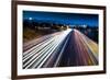 Blurred Tail Lights and Traffic Lights on Motorway-Caracarafoto-Framed Photographic Print