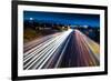 Blurred Tail Lights and Traffic Lights on Motorway-Caracarafoto-Framed Photographic Print