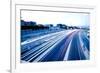 Blurred Tail Lights and Traffic Lights on Motorway-Caracarafoto-Framed Photographic Print