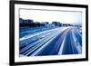 Blurred Tail Lights and Traffic Lights on Motorway-Caracarafoto-Framed Photographic Print