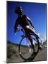 Blurred View of Cyclist-null-Mounted Photographic Print