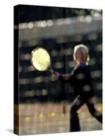 Blurry Image of a Girl Playing Tennis-null-Stretched Canvas