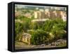 Blurry Tilt-Shift Cityscape Background-inspired_by_the_light-Framed Stretched Canvas