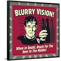 Blurry Vision! When in Doubt Reach for the Beer in the Middle!-Retrospoofs-Framed Poster