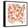 Blush Coral Triangles-OnRei-Framed Stretched Canvas