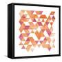Blush Coral Triangles-OnRei-Framed Stretched Canvas