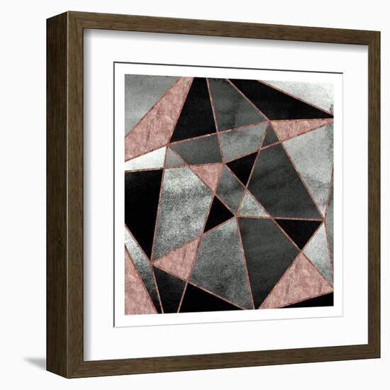 Blush Geo Abstract 1-Alicia Vidal-Framed Art Print