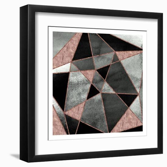 Blush Geo Abstract 1-Alicia Vidal-Framed Art Print