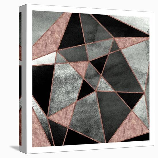Blush Geo Abstract 1-Alicia Vidal-Stretched Canvas