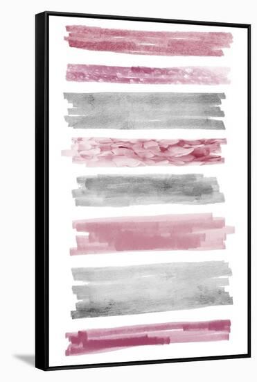 Blush Paint Streaks-Marcus Prime-Framed Stretched Canvas