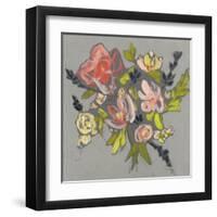 Blush & Paynes Bouquet I-Jennifer Goldberger-Framed Art Print