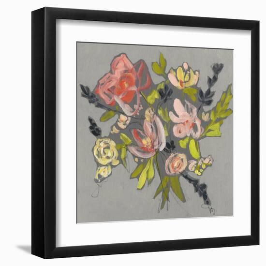 Blush & Paynes Bouquet I-Jennifer Goldberger-Framed Art Print