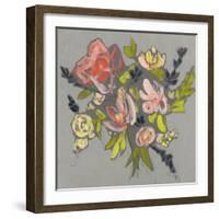 Blush & Paynes Bouquet I-Jennifer Goldberger-Framed Art Print