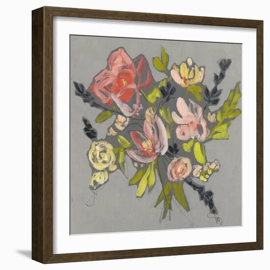 Blush & Paynes Bouquet I-Jennifer Goldberger-Framed Art Print